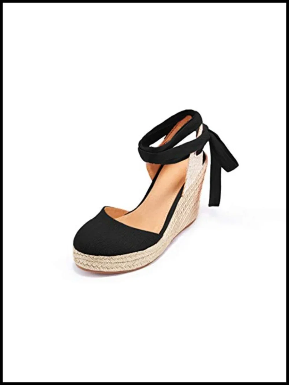 Womens Espadrille Heel Platform Wedge Sandals Ankle Strap Closed Toe Shoes